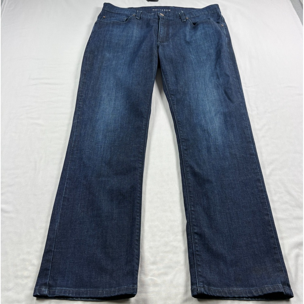 Mott & Bow Jeans Mens 35x32 Blue Straight Leg Dark Wash Denim